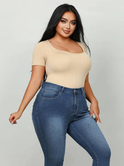 Bodysuits for Women - Body Shaper Tummy Control Bodysuit, Shapewear Bodysuits for Women,Square Neck plus Size