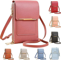 Anti-Theft Leather Bag,Small Crossbody Cell Phone Purse Wallet for Women,Rfid Block Phone Purse Crossbody with Shoulder Strap