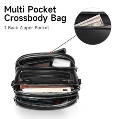 Crossbody Bag for Women Crossbody Purses, Small Genuine Leather Cross Body Bag Shoulder Purse with Triple Top Zipper