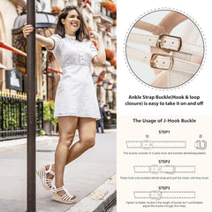 Wedge Sandals for Women Platform Shoes with Soft Hollow Open Toe Espadrille Summer Shoes Ankle Strap Comfortable Outdoor Platform Sandal