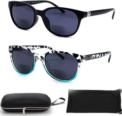 Bifocal Sunglasses Reading Glasses Sun Reader for Women (FREE Case) Fashion Designer Cateyes Vintage