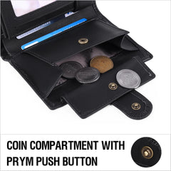 Mens Wallets with RFID Protection,Genuine Leather Wallet for Men,Trifold Wallet with 16 Card Slots & Coin Compartment