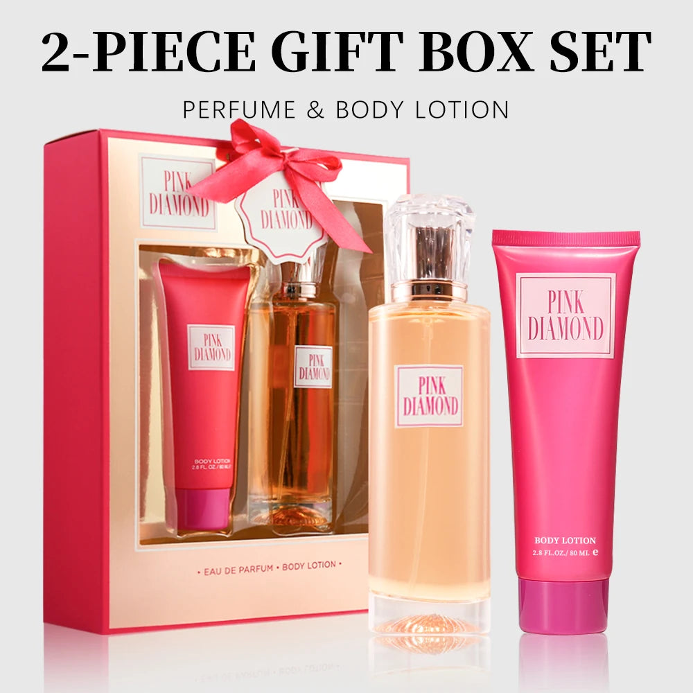 Eau de Parfum Spray and Body Lotion Gift Set Women's Fragrance Sets 3.4fl.oz EDP Spray and  2.8fl.oz Body Lotion PINK DIAMOND 2