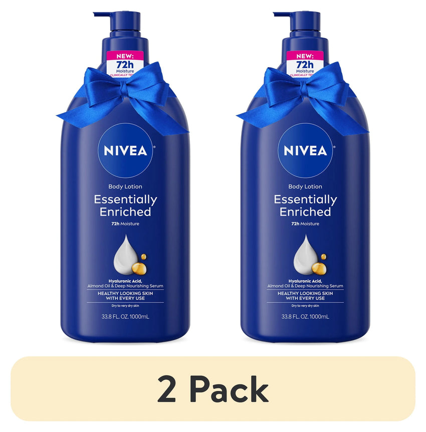 (2 Pack)  Essentially Enriched Body Lotion with Hyaluronic Acid and Almond Oil, Holiday Gifts, 33.8 Fl Oz