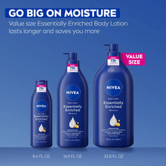 (2 Pack)  Essentially Enriched Body Lotion with Hyaluronic Acid and Almond Oil, Holiday Gifts, 33.8 Fl Oz