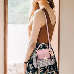 Small Purses and Handbags for Women Fashion Crossbody Bag Lightweight Shoulder Bag Plaid Pattern Satchel