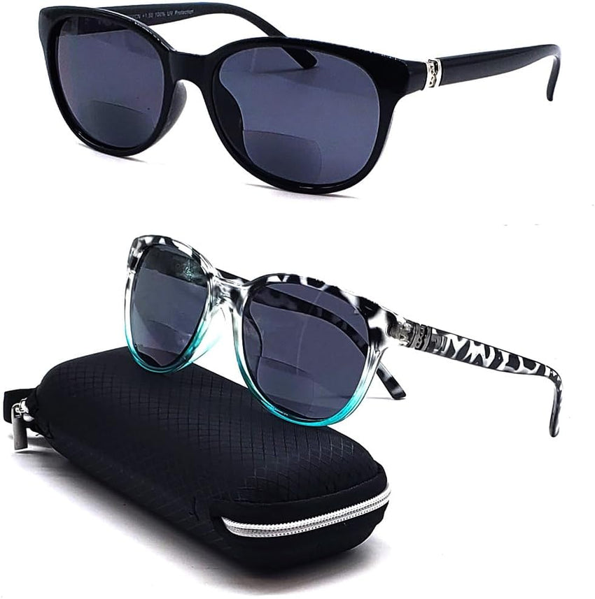 Bifocal Sunglasses Reading Glasses Sun Reader for Women (FREE Case) Fashion Designer Cateyes Vintage
