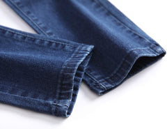 Boy'S Stylish Moto Biker Skinny Ripped Wrinkled Stretch Fit Denim Jeans