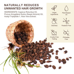 Cyperus Rotundus Oil for Hair Removal, 100% Pure & Natural, Balances Skin Tone, Suitable for All Skin Types, 2.02 Fl.Oz (2Pack)