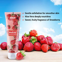 Wanderlust Body Scrub - Nourishes Dull Skin - Buff Dead Skin for Smooth Results - Aloe Vera Infused - Strawberry Daiquiri - 4.93 Oz