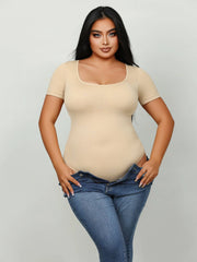 Bodysuits for Women - Body Shaper Tummy Control Bodysuit, Shapewear Bodysuits for Women,Square Neck plus Size