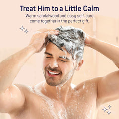 Luxury Spa Skincare Sandalwood Gift Set for Men | Mens Body Wash Gifts | Mens Gift Set for Bath and Body | Christmas Gifts for Men | Cleansing, Moisturizing, Exfoliating | 7-Piece Bundle