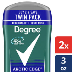Long Lasting Men'S Deodorant Stick Twin Pack, Arctic Edge, 3 Oz
