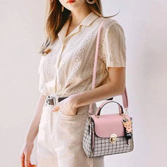 Small Purses and Handbags for Women Fashion Crossbody Bag Lightweight Shoulder Bag Plaid Pattern Satchel