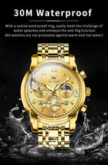 Watches for Men Classic with Date Business Dress Luxury Digital Gold/Black/Blue Waterproof Luminous Mens Wrist Watches Analog Two Tone Stainless Steel Male Reloj Para Hombre