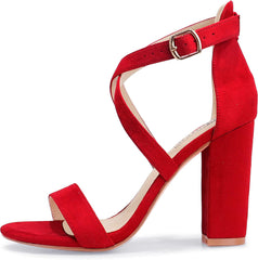 Women'S Chunky High Heel Sandal Strappy Open Toe Ankle Strap Dress Shoes for Women Bridesmaid Ladies in Wedding Bridal Evening Homecoming Prom