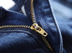 Boy'S Stylish Moto Biker Skinny Ripped Wrinkled Stretch Fit Denim Jeans