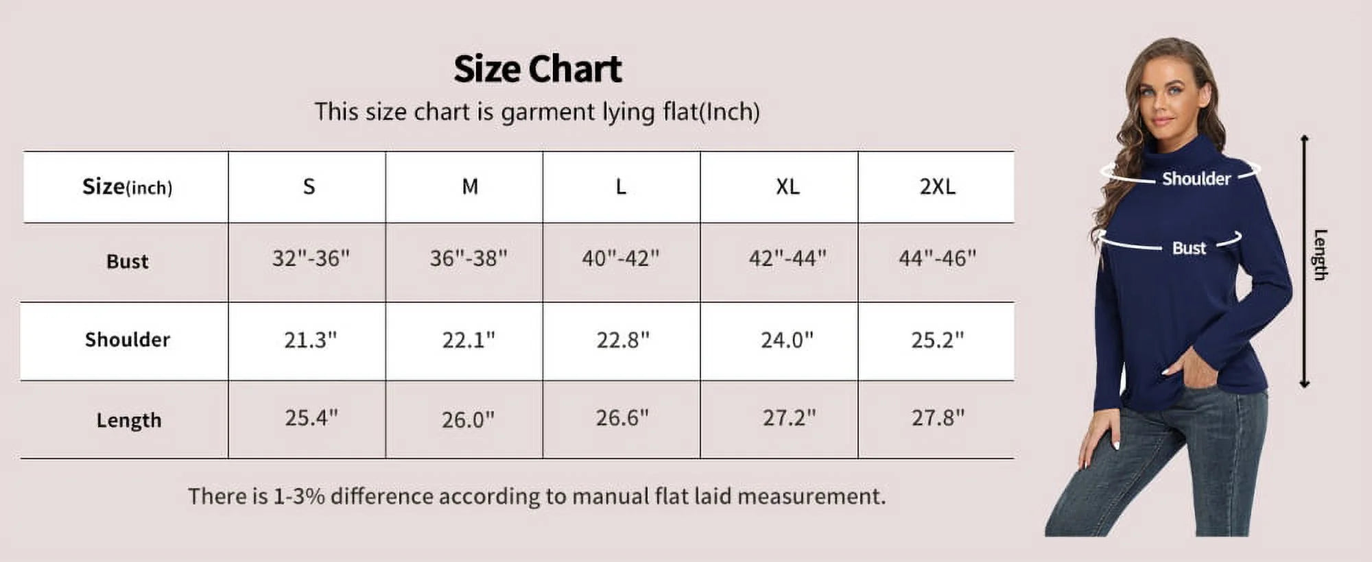 Women'S Turtleneck Sweater Long Sleeve Cozy Warm Casual Lightweight Soft Pullover Jumper Tops,Us Size,Christmas Elk Black,L