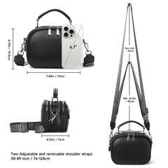 Crossbody Bag for Women Crossbody Purses, Small Genuine Leather Cross Body Bag Shoulder Purse with Triple Top Zipper