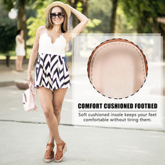 Wedge Sandals for Women Platform Shoes with Soft Hollow Open Toe Espadrille Summer Shoes Ankle Strap Comfortable Outdoor Platform Sandal