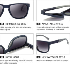 Unisex Polarized Sunglasses Stylish Sun Glasses with Spring Hinges for Men & Women