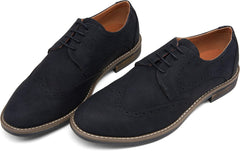 Men'S Dress Shoes Black Dress Shoes for Men Casual Dress Shoes Formal Shoes for Men Wingtip Business Casual Shoes Men Suede Shoes (BMY644 Black 10)