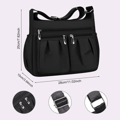Women Shoulder Bags Cross Body Bag Handbags Tote Bag with Adjustable Handles - Black