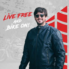 Leather Motorcycle Jacket with Armor for Men, Cafe Racer Genuine Leather Jacket for Weather Resistant Riding