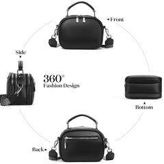 Crossbody Bag for Women Crossbody Purses, Small Genuine Leather Cross Body Bag Shoulder Purse with Triple Top Zipper