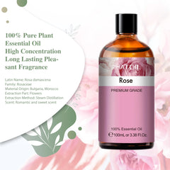 Rose Essential Oils 100% Pure Natural Perfect for Aromatherapy Diffusers, Humidifiers, Skin Care, Relaxation, Great for DIY Candle and Soap Making - 100Ml/3.38 Fl.Oz