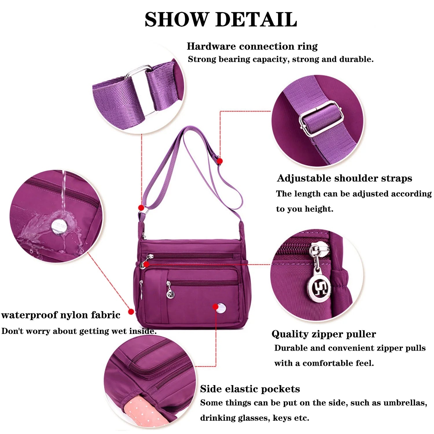 Women Shoulder Bags Multiple Pockets Beach Bags for Womens Fashion Crossbody Bag Wallets Purses