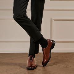 Classic Oxford Dress Shoes Mens Formal Business Lace-Up Full Grain Leather Shoes for Men