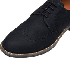 Men'S Dress Shoes Black Dress Shoes for Men Casual Dress Shoes Formal Shoes for Men Wingtip Business Casual Shoes Men Suede Shoes (BMY644 Black 10)