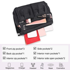 Women Shoulder Bags Cross Body Bag Handbags Tote Bag with Adjustable Handles - Black