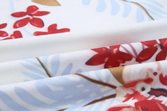 Women Dress Summer V Neck Mini Floral Print Swing Dress Sleeveless Spaghetti Strap Skater Dresses with Belt