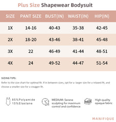 Bodysuits for Women - Body Shaper Tummy Control Bodysuit, Shapewear Bodysuits for Women,Square Neck plus Size