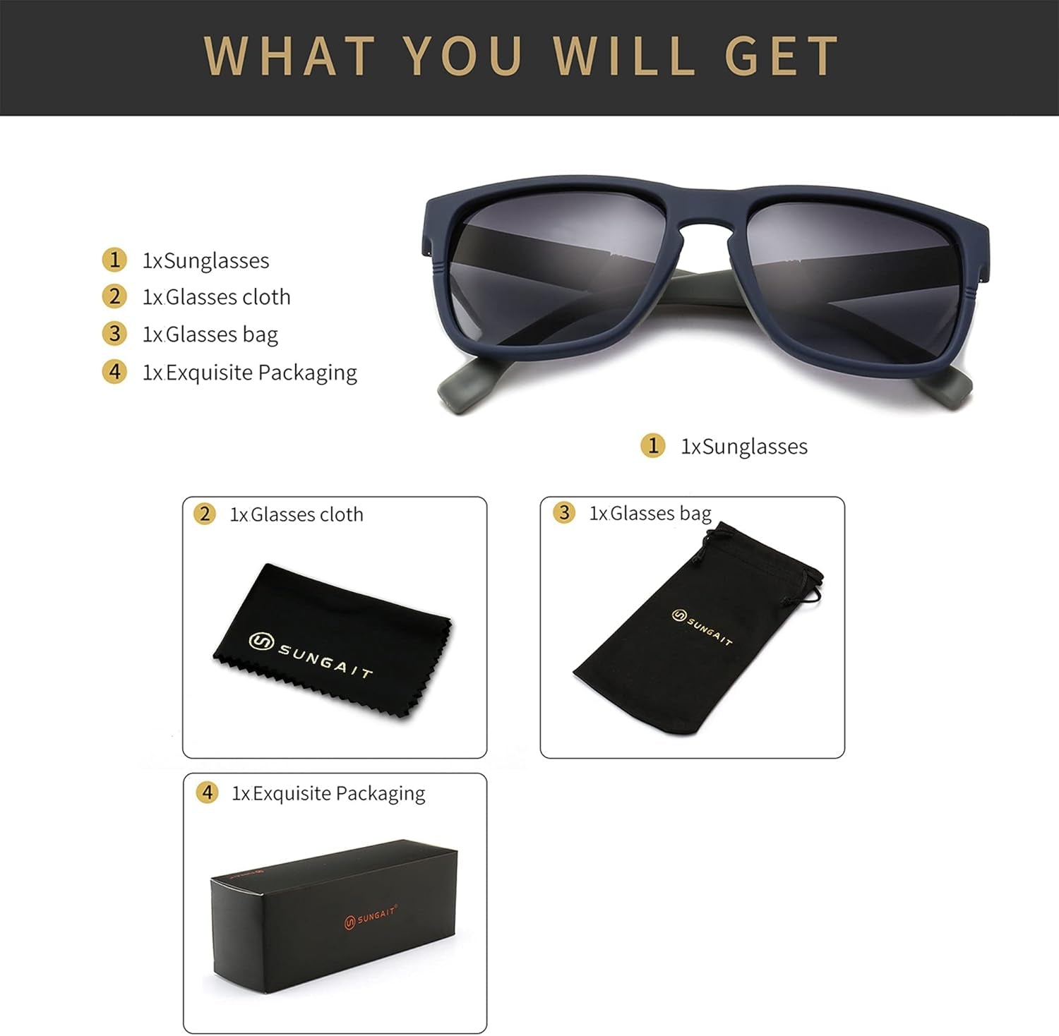 Unisex Polarized Sunglasses Stylish Sun Glasses with Spring Hinges for Men & Women