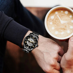 A  Watches for Man Automatic Mechanical Watches Self Winding Man Watch with Stainless Steel Strap Business Watches Gift for Men