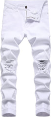Men'S Skinny Ripped Jeans Slim Fit Distressed Stretch Denim Pants