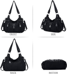 Angelkiss Large Purses and Handbags for Women Washed Faux Leather Crossbody Hobo Satchel Shoulder Handbag Tote Purse