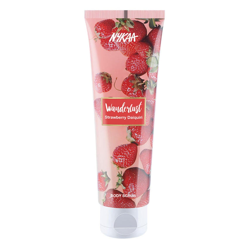 Wanderlust Body Scrub - Nourishes Dull Skin - Buff Dead Skin for Smooth Results - Aloe Vera Infused - Strawberry Daiquiri - 4.93 Oz