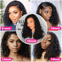 13x4 Short Curly Bob Wig Wet And Wavy Deep Wave Wig 200% Density Lace Front Human Hair Wigs For Women 4x4 Closure Short Bob Wigs