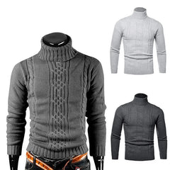 Warm Turtleneck Sweater Men  Pull Homme Casual Pullovers Male Outwear Slim Knitted Sweater