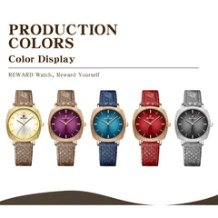 Women Watches Fashion Red Ladies Quartz Watch with Snake Pattern Genuine Leather Strap Simple Female Wristwatches