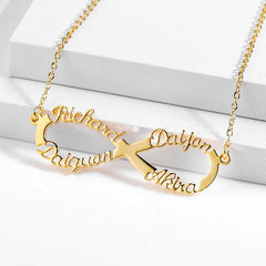 Personalized Infinity Name Necklace 18K gold plated Stainless Steel Choker Custom Necklaces&Infinity Pendant Friendship Necklace