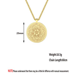 CHENGXUN The Seal of The Seven Archangels Amulet Pendant Necklaces Men Women Pentagram The Sigil of Ameth Talisman Necklace Gift