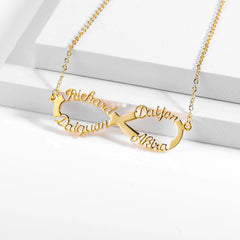 Personalized Infinity Name Necklace 18K gold plated Stainless Steel Choker Custom Necklaces&Infinity Pendant Friendship Necklace