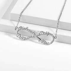 Personalized Infinity Name Necklace 18K gold plated Stainless Steel Choker Custom Necklaces&Infinity Pendant Friendship Necklace