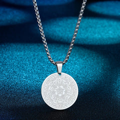 CHENGXUN The Seal of The Seven Archangels Amulet Pendant Necklaces Men Women Pentagram The Sigil of Ameth Talisman Necklace Gift