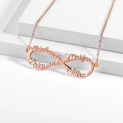 Personalized Infinity Name Necklace 18K gold plated Stainless Steel Choker Custom Necklaces&Infinity Pendant Friendship Necklace